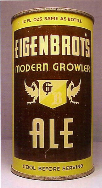 eigenbrot s modern growler ale beer can from globe brewing co