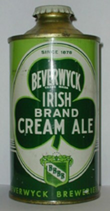 Beverwyck Irish Brand Cream Ale Beer Can