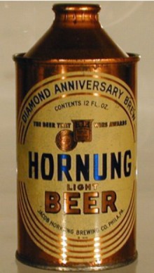 Hornung Diamond Anniversary Light Beer Can