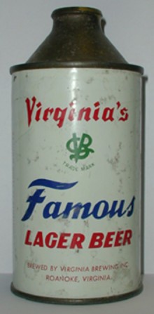 Virginias Famous Lager Beer Can