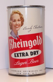 Miss Rheingold Beverly Christensen Beer Can