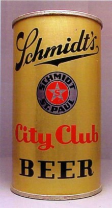 Schmidts City Club Beer Can Schmidts City Club Beer Can