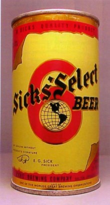 Sicks Select Beer Can