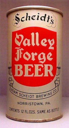 Scheidts Valley Forge Beer Can
