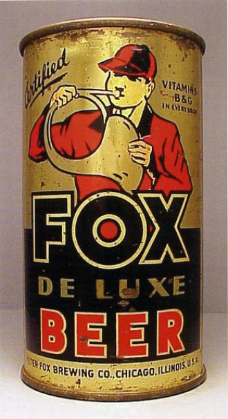 Vintage Fox Deluxe Bulge Top Sham Beer Glass Peter Fox Brewing Chicago 